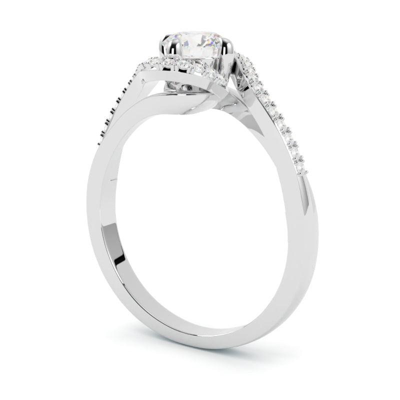 Pierścionek z diamentem Bianca – złoto białe 750 – GOLDPORT